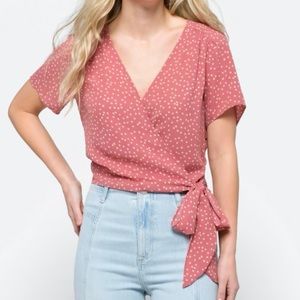 BRAND NEW Ranya Faux Wrap Cropped Blouse